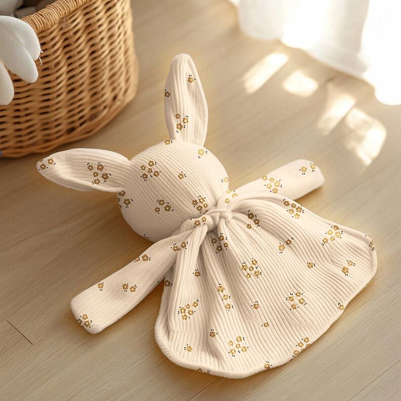 GOTS Ribjersey Losse bloemen | Poppy Fabrics &ndash; creme/reekalf,  image number 6