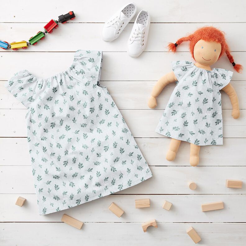Mousseline/dubbel gehaakte stoffen Takken | Poppy Fabrics – wit/riet, image number 5