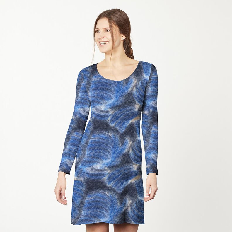 Fijngebreide batik opgeruwd – marineblauw/nachtblauw,  image number 6
