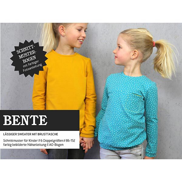 BENTE - sweater met borstzak, voor kinderen, Studio Schnittreif  | 86 - 152,  image number 1