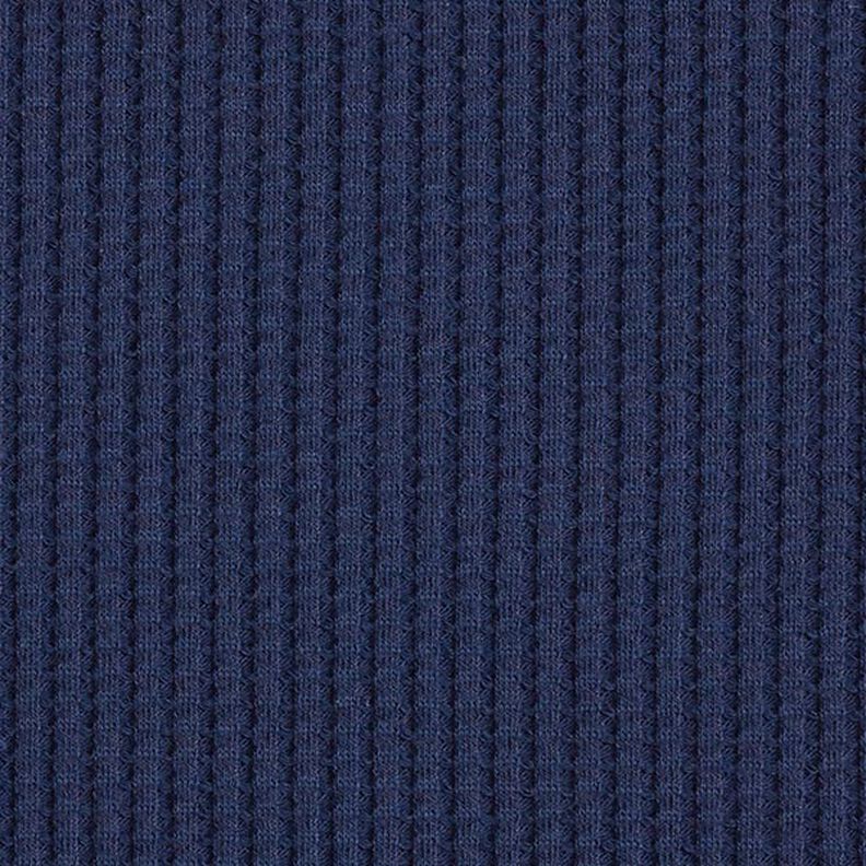 Katoenen wafel jersey effen – marineblauw,  image number 4