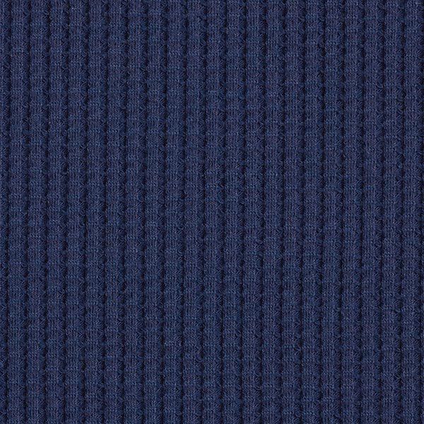 Katoenen wafel jersey effen – marineblauw,  image number 4