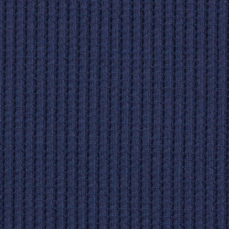 Katoenen wafel jersey effen – marineblauw,  image number 4