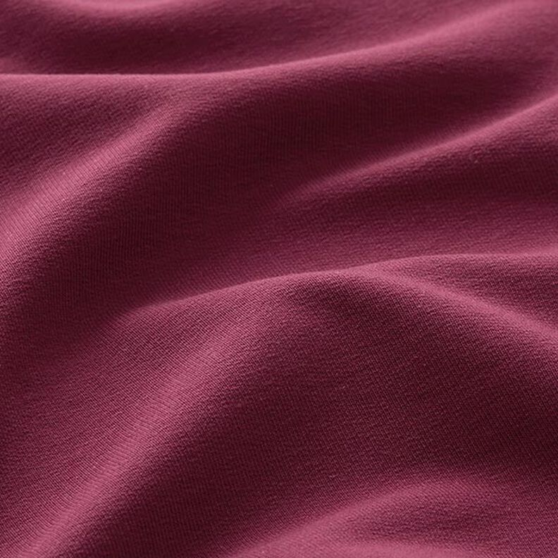Lichte French Terry effen – bordeauxrood, image number 4