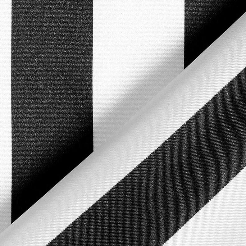 Polyestersatijn brede lengtestrepen – zwart/wit, image number 4