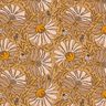 Decostof Half panama Grote bloemen – donkerbeige/currygeel,  thumbnail number 1