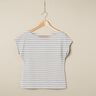 Katoenjersey smalle en brede strepen – cashew/lichtblauw,  thumbnail number 7
