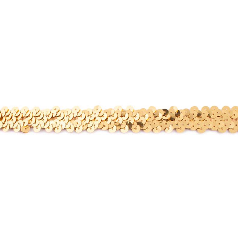 Elastische paillettenboord [20 mm] – goud metallic,  image number 1