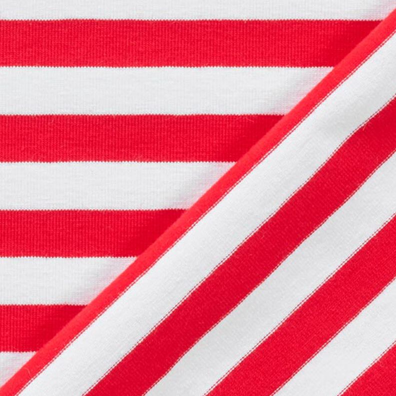 Katoenjersey brede strepen – rood/wit,  image number 4