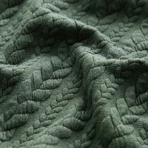 Jerseyjacquard cloqué kabelsteekpatroon – donkergroen, 