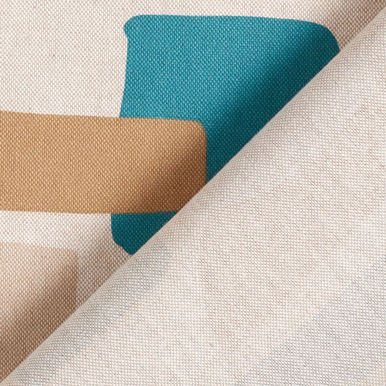 Decostof Half panama abstracte vormen – natuur/petroleum, image number 4