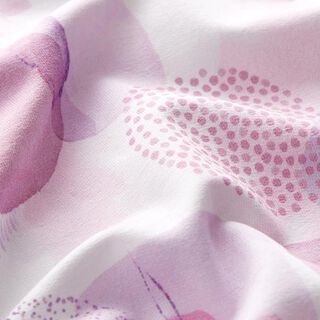 GOTS French Terry sommersweat Abstracte geometrische figuren – wit/pink, 