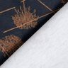 Katoenjersey abstracte planten – zwart blauw/lichtbruin,  thumbnail number 4