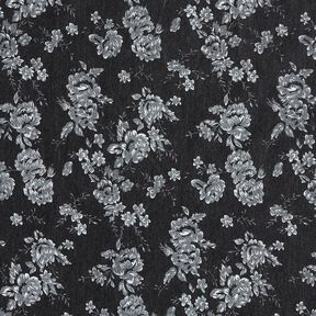 Chambray Kleine rozen – zwart/wit, 