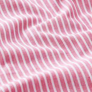 Katoen-linnen-mix lengtestrepen – pink/wit, 