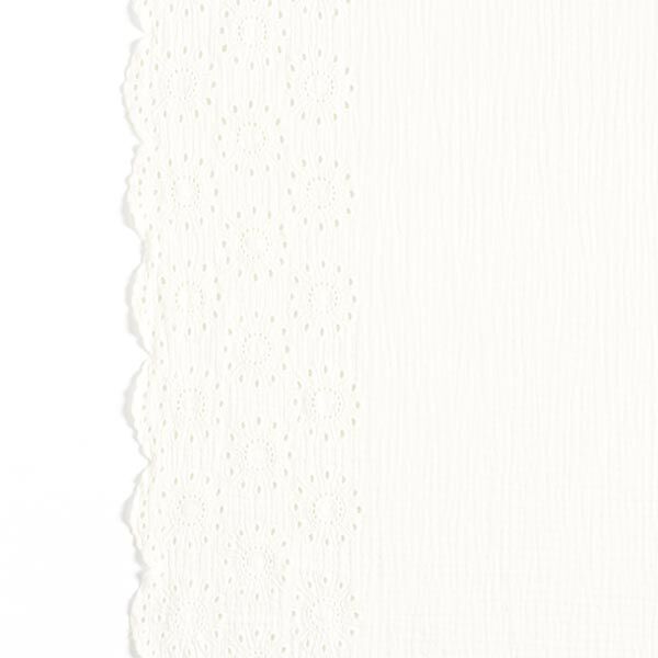 Mousseline met los borduursel aan één kant – wit,  image number 1