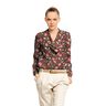 Viscosestof Paisley bloemen – anthraciet/vuurrood,  thumbnail number 5