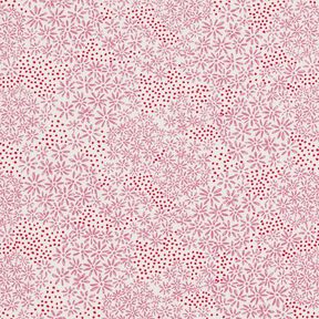 Katoenpopeline bloemzaden – wit/pastelviolet, 