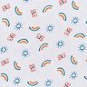 Katoenen stof Cretonne Regenboog zon – lichtgrijs,  thumbnail number 1