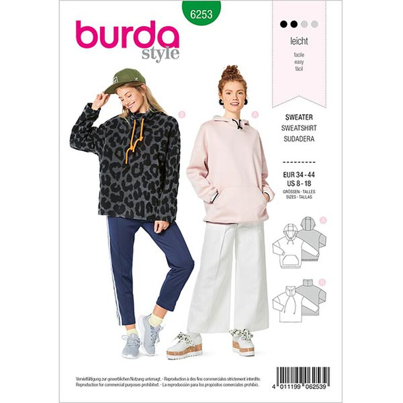 Sweatshirt, Burda 6253 | 34-44,  image number 1