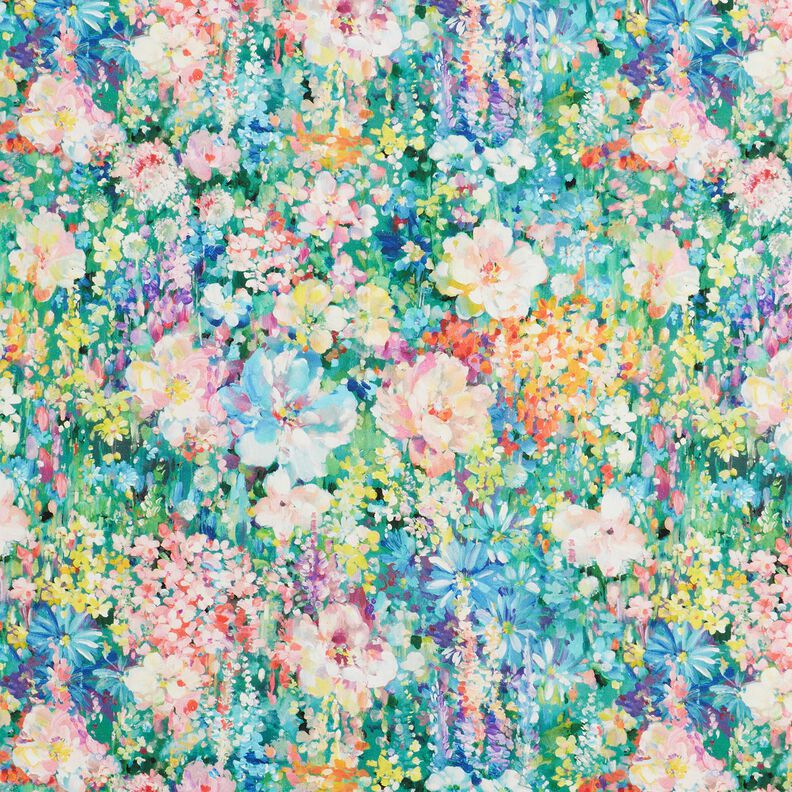 Decostof Canvas Bloemenschilderij – groen/roze,  image number 1