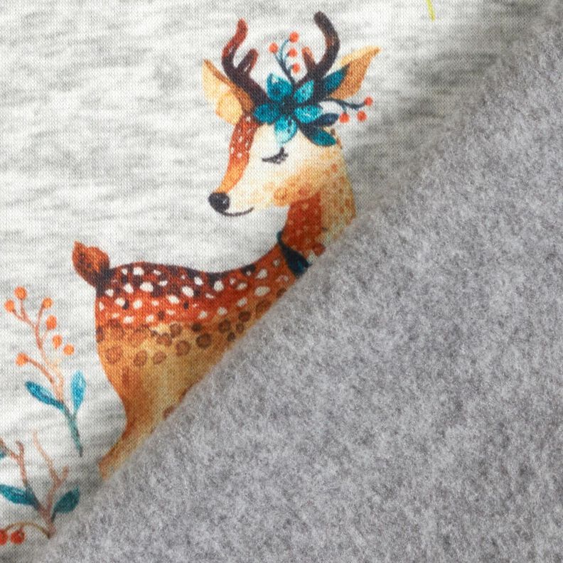 Alpenfleece Romantisch hert – zilvergrijs/natuur,  image number 4