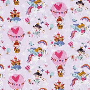 Katoenen stof Cretonne Prinses – pastelviolet, 
