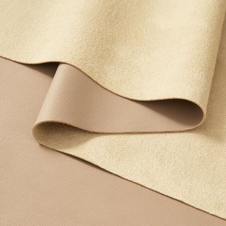 Imitatieleer met velours achterkant  – anemoon,  image number 3