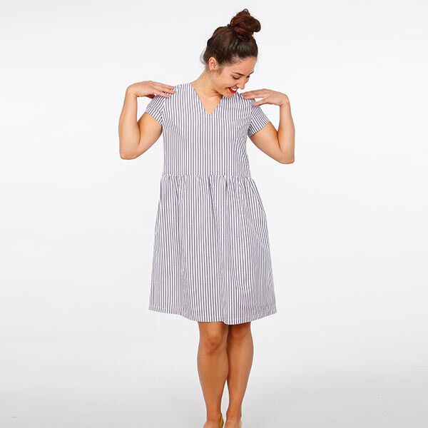 FRAU MARY - jurk met V-hals en rok met ruches, Studio Schnittreif | XS - XXL, image number 6