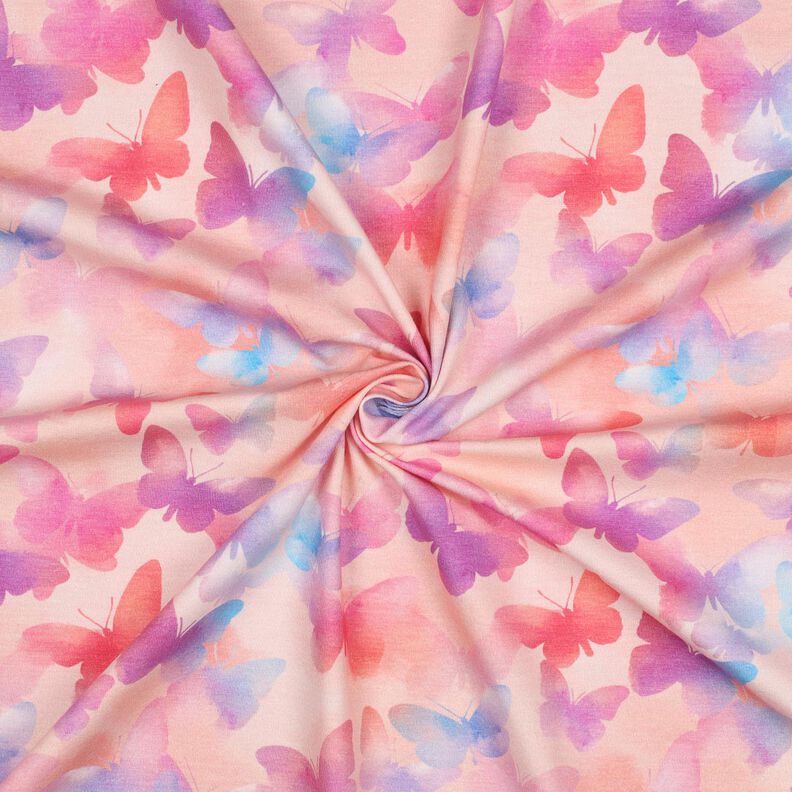 Katoenjersey Kleurrijke vlinders Digitaal printen | Poppy Fabrics – roos/blauw,  image number 3