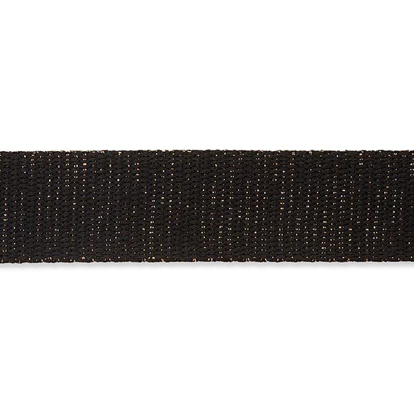 Tassenband [ 30 mm ] – zwart/goud,  image number 2