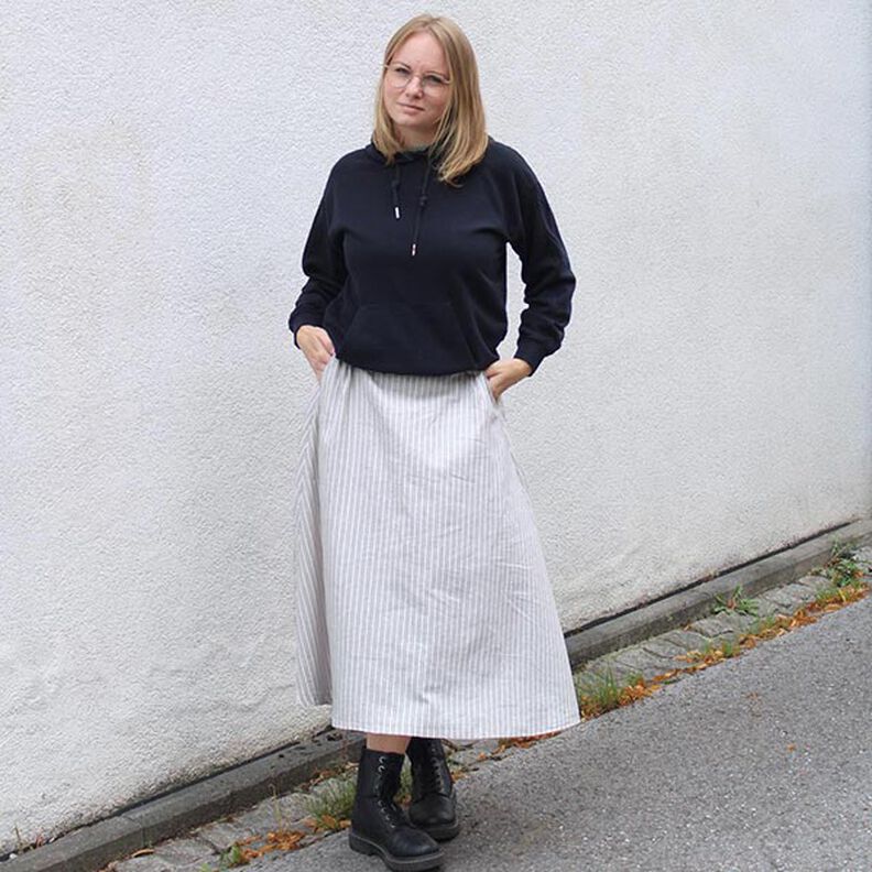 FRAU CARRY - wijde rok met elastische tailleband aan de achterkant, Studio Schnittreif | XS - XXL,  image number 3