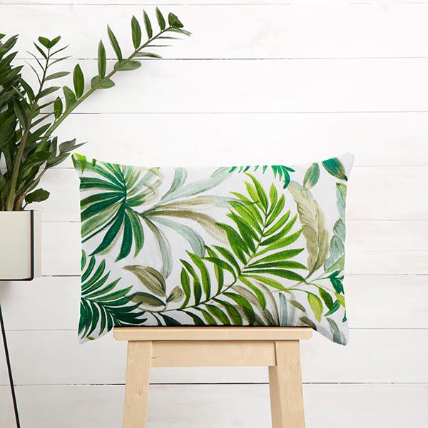 Decostof Canvas exotische bladeren – groen/wit, image number 7