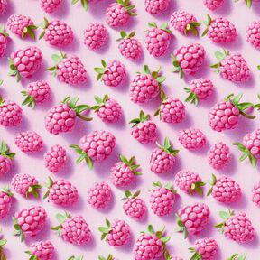 Katoenen stof Popeline heldere frambozen – pastelviolet/appelgroen, 