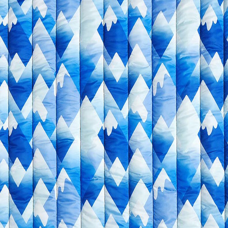 Doorgestikte stof Bergen – koningsblauw/wit,  image number 1