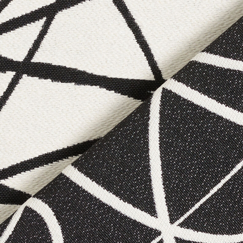 Decostof Jacquard abstracte lijnen – ivoor/zwart,  image number 5