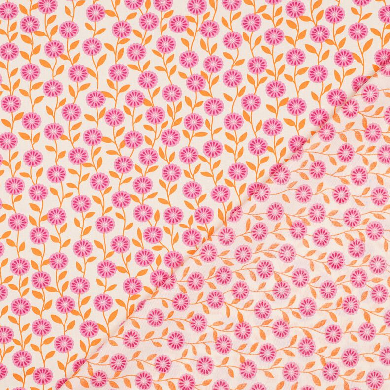 Katoenpopeline Zomerbloemen| Poppy Fabrics – roze/creme,  image number 4