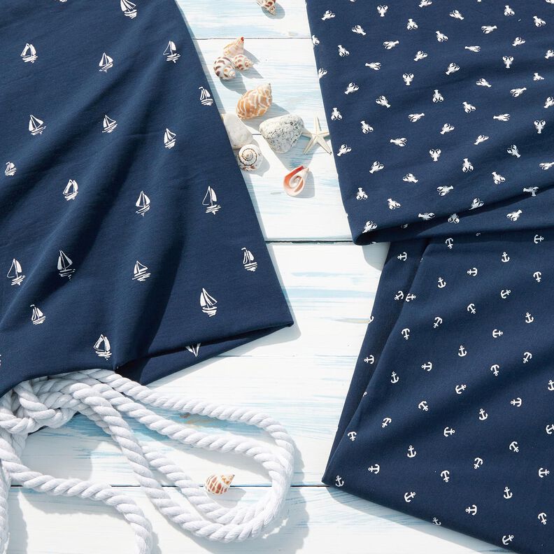 Katoenjersey Reuzengarnaal – marineblauw,  image number 5