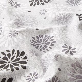 Decostof Canvas Bloemen – grijs/wit, 