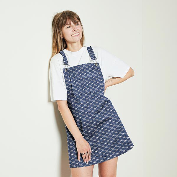 Chambray geborduurde diamanten – jeansblauw, image number 6