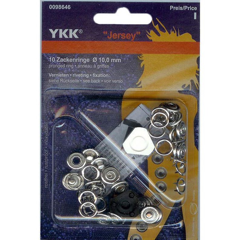 Naaivrije drukknoop Jersey 8 – zilver | YKK,  image number 1