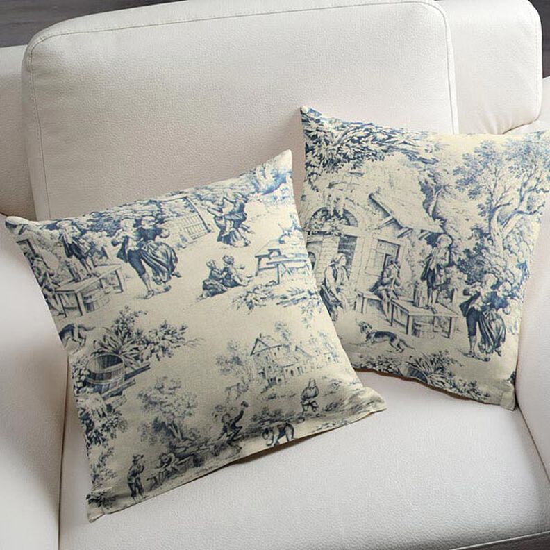 Toile de Jouy – staalblauw,  image number 5