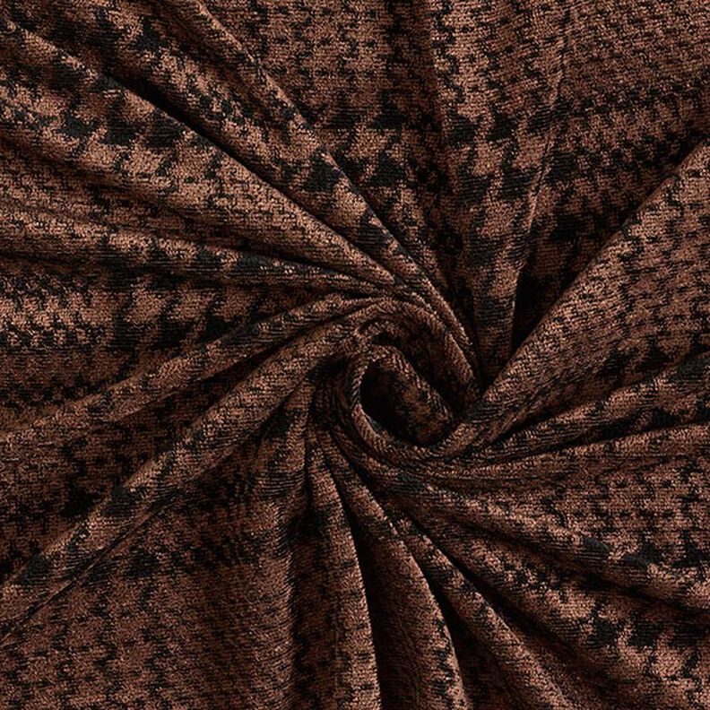 Fluwelen jersey glencheck – kastanjebruin/zwart, image number 3