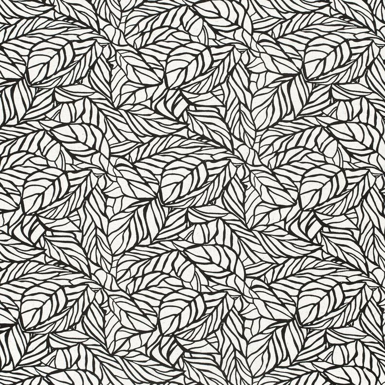 Viscose-linnen-mix Gebladerte – ecru/zwart,  image number 1