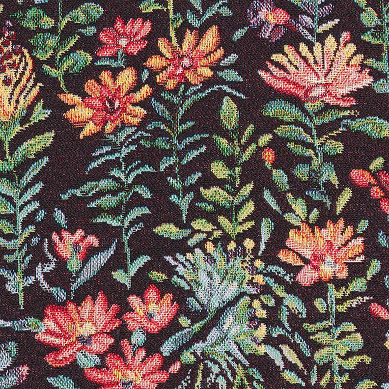 Decostof Gobelin Kleine bloemetjes – zwart,  image number 9