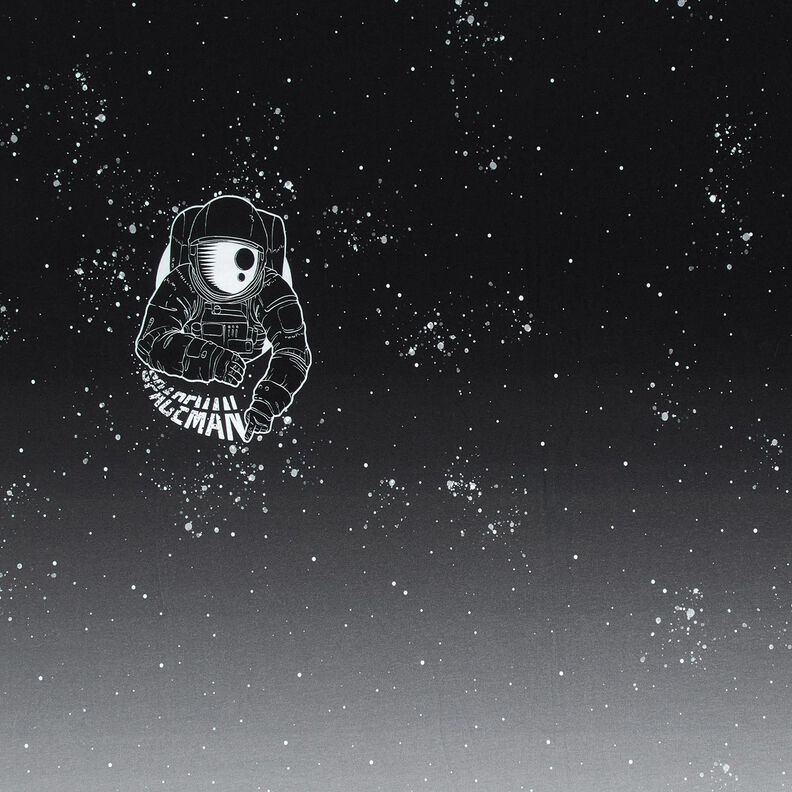 French Terry Panel Spaceman | Glitzerpüppi – zwart/wit, image number 1