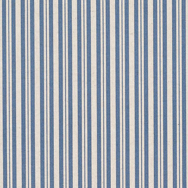 Decostof Half panama Fijne strepen – jeansblauw/natuur,  image number 1