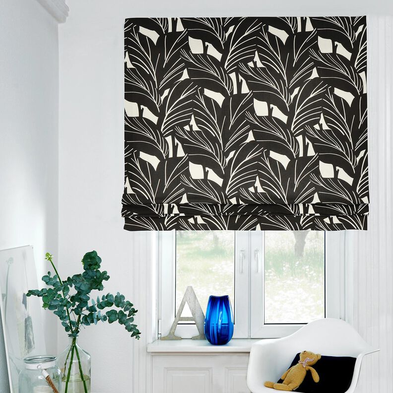 Decostof Panama elegante bladeren – zwart/natuur,  image number 6