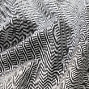 Linnen-katoenmix visgraat – zwart, 