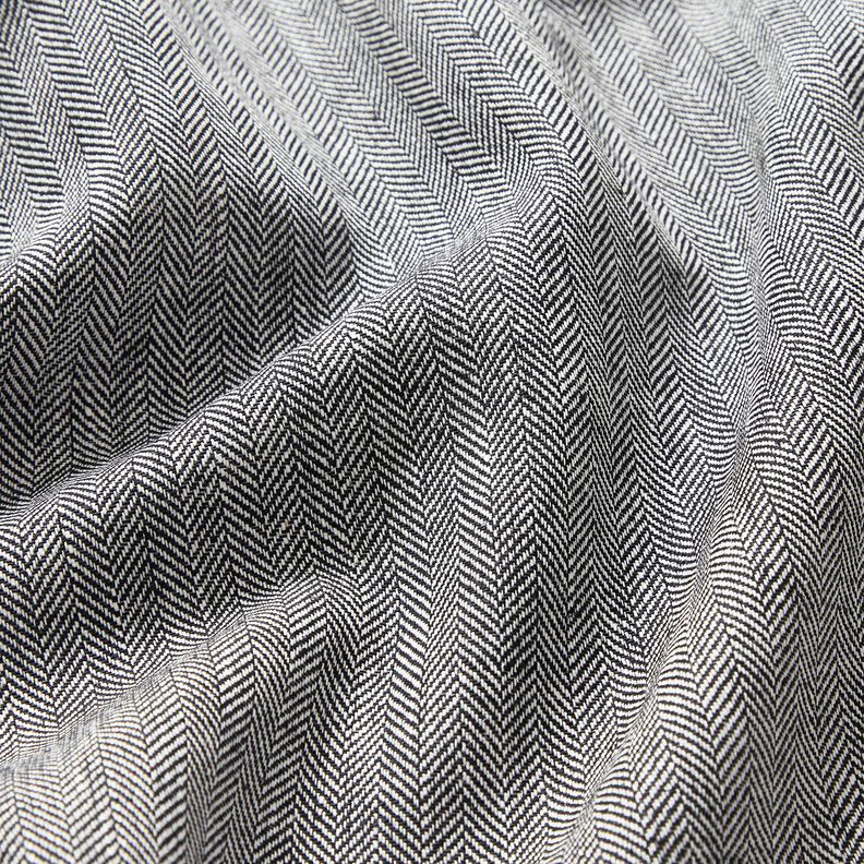 Linnen-katoenmix visgraat – zwart, image number 2
